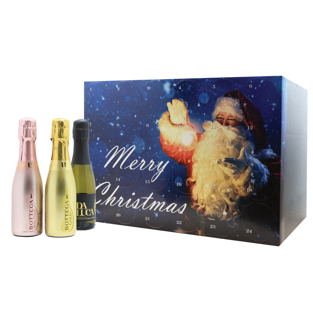 Prosecco Advent Calendar, 24 x 20cl bottles 'Santa Claus'
